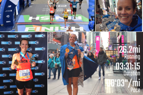 Litmus Partnerships Rachel runs the New York Marathon image collage