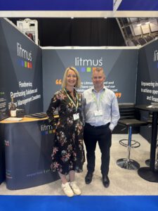 Candice Finn, Managing Director of Litmus and Joe Parfitt, Consultancy Director at Litmus attending the ISBA Conference in Manchester 2025