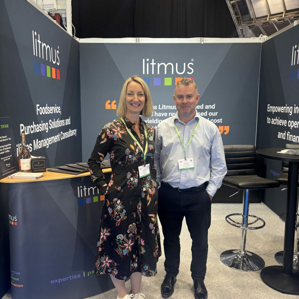 Candice Finn, Managing Director of Litmus and Joe Parfitt, Consultancy Director at Litmus attending the ISBA Conference in Manchester 2025